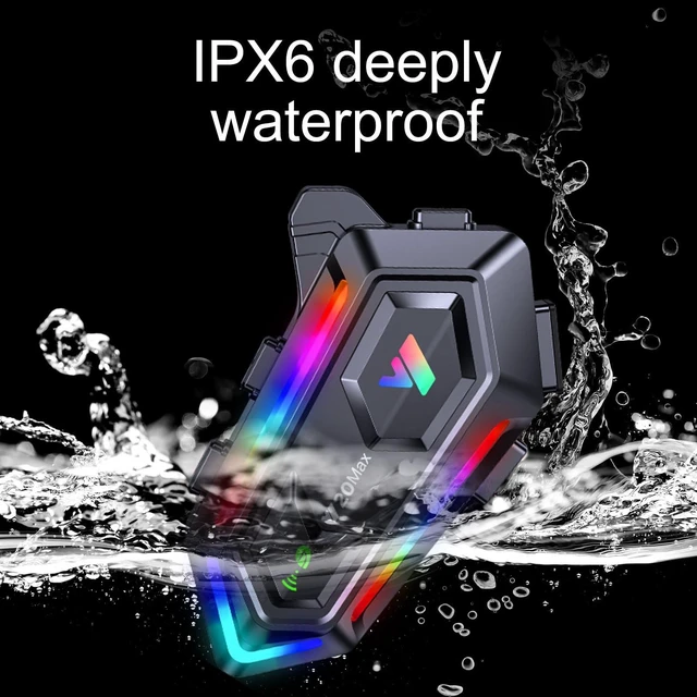 Alt view image 10 of 10 - BTQILEYOO Y20MAX Motorcycle Helmet Bluetooth Headset, Flash Color RGB Lighting Effect, Bluetooth 5.3 Headphone, Smart Noise Reduction, HiFi Level Sound Quality, IPX6, Compatible with All Helmets