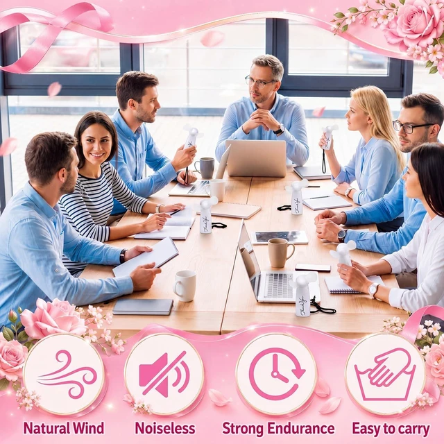 Alt view image 12 of 14 - 24 Pcs Employee Appreciation Gifts Bulk Mini Handheld Fans Thank You Fans Battery Operated Small Portable Fan Appreciation Gifts for Team Coworker Staff Teacher Student (White)