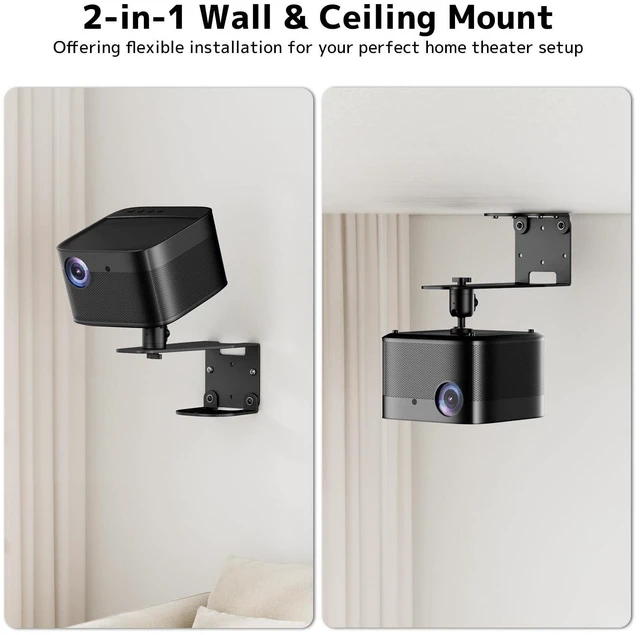 Alt view image 10 of 10 - PUTORSEN Projector Wall Mount - Projector Wall & Ceiling Mount with 1/4 Screw, 22 lb Wall & 13.2 lb Ceiling Load Capacity, 360 Rotation & 5 inch Adjustment, for Home Theater/Office/Conference Room