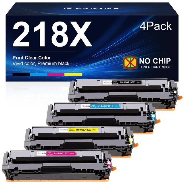Alt view image 6 of 10 - PANINK 218X Toner Cartridges 4 Pack High Yield (No Chip) Replacement for HP 218A 218X W2180A W2180X Toner Cartridge Set Compatible with HP Color Pro MFP 3301fdw 3301cdw 3201dw 3301sdw Printer