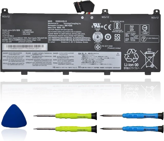 Alt view image 6 of 10 - L18C6P90 L18M6P90 Laptop Battery Compatible with Lenovo ThinkPad P53 Series Notebook 02DL028 5B10W13901 SB10K97664 02DL029 5B10W13902 SB10K97665 11.25V 90Wh 8000mAh