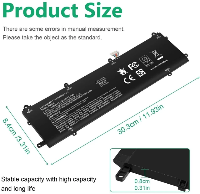 Alt view image 7 of 10 - BN06XL BNO6XL L68299-005 Battery for HP Spectre X360 BN06XL 15 15-eb000 15-eb0xxx 15-eb1xxx 15-EB0053DX 15-EB0043DX 15-EB1043DX 15T-EB000 15T-EB100 15T-EB 15-EB Series BN06072XL L68235-1C1 11.55V