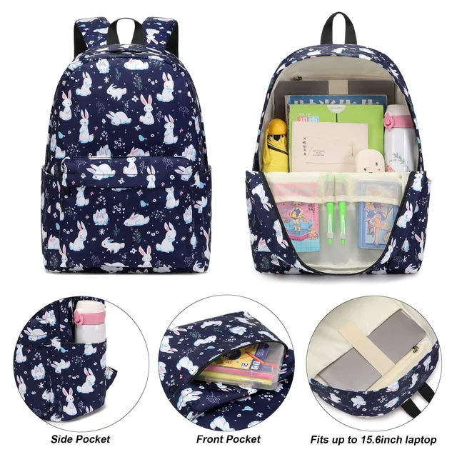 Alt view image 8 of 10 - Yusudan Bunny School Backpack for Girls Women, Kids Teens School Bags College Bookbags Ladies Laptop Backpacks