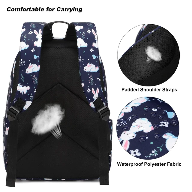 Alt view image 9 of 10 - Yusudan Bunny School Backpack for Girls Women, Kids Teens School Bags College Bookbags Ladies Laptop Backpacks