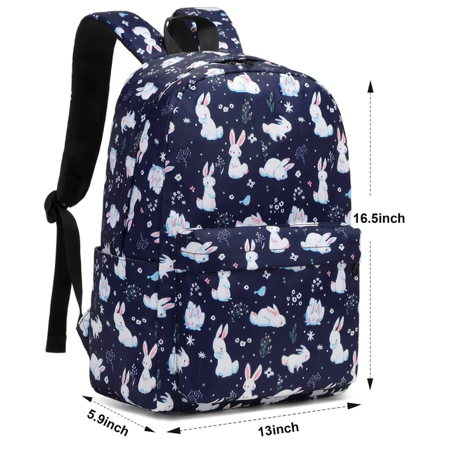 Alt view image 10 of 10 - Yusudan Bunny School Backpack for Girls Women, Kids Teens School Bags College Bookbags Ladies Laptop Backpacks