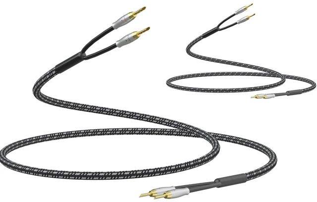 Alt view image 6 of 10 - Preffair 1 Pair BFA Banana Plugs HiFi Speaker Cable, 14AWG/2mm2 OFC Copper Braided Loudspeaker Wires with 24K Gold Plated Banana Connectors for Speaker/Subwoofer/Amps (White-Black, 6.6 feet)