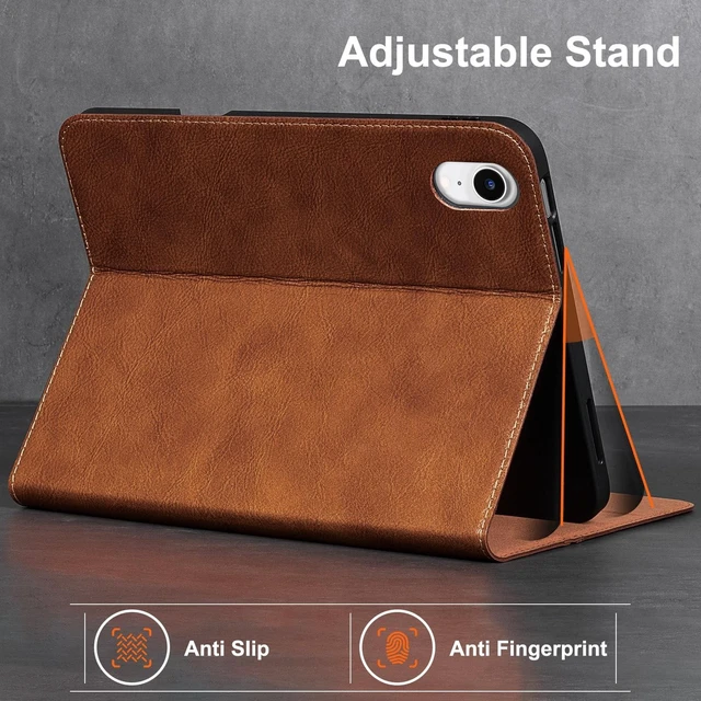 Alt view image 9 of 10 - Gexmil Premium Leather Case for iPad mini 7 (A17 Pro) 2024 / iPad mini 6 Generation 2021 8.3 Inch,Pencil Holder, Magnetic Closure,Shockproof Cowhide Cover,Adjustable Stand,Vegetable Tanned Brown