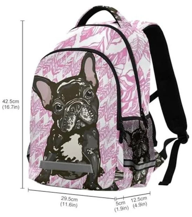 Alt view image 8 of 10 - ALAZA Puppy French Bulldog Backpacks Travel Laptop Daypack School Book Bag for Men Women Teens Kids