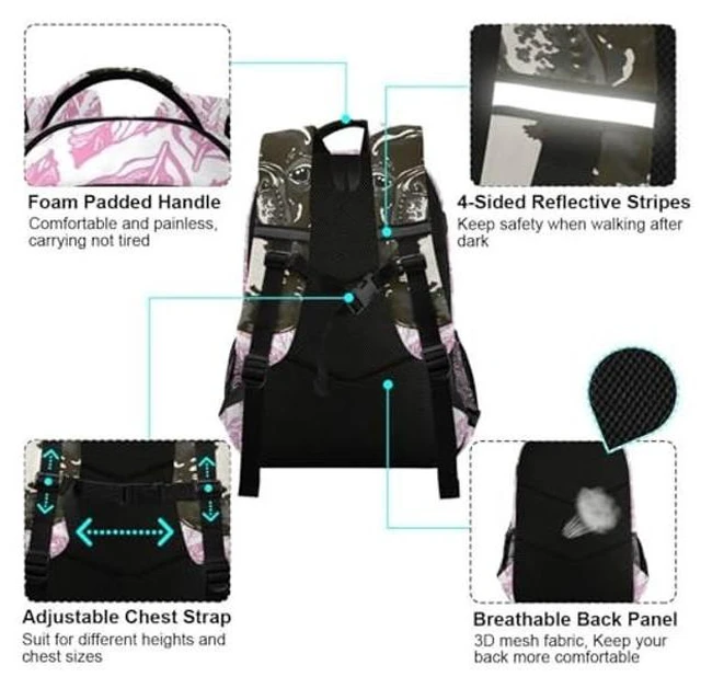 Alt view image 9 of 10 - ALAZA Puppy French Bulldog Backpacks Travel Laptop Daypack School Book Bag for Men Women Teens Kids