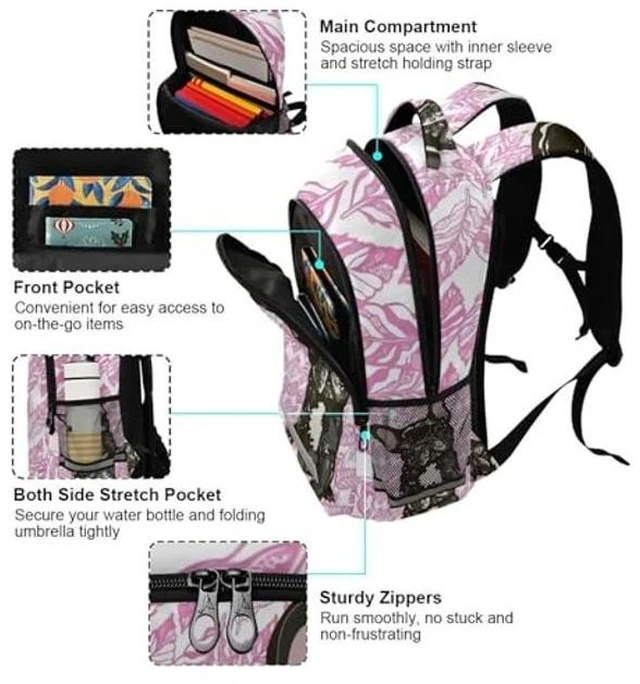 Alt view image 10 of 10 - ALAZA Puppy French Bulldog Backpacks Travel Laptop Daypack School Book Bag for Men Women Teens Kids