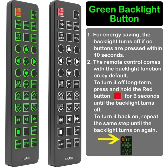Alt view image 8 of 10 - Replacement Remote Control for Lexus Rear Entertainment DVD System 86170-50250 CY-KS57C0AJ 86170-50270 CY-KS0993AJ 86170-50230 CY-KS0790AJ, with Backlit, Oversized Buttons