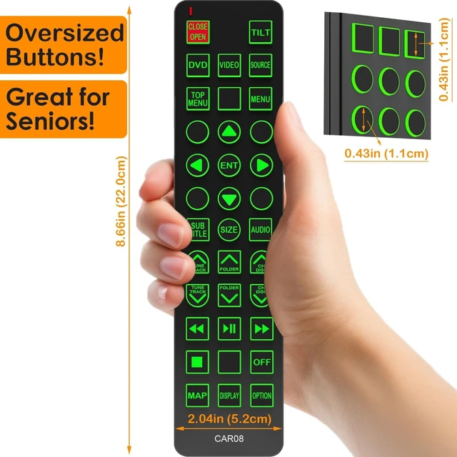 Alt view image 10 of 10 - Replacement Remote Control for Lexus Rear Entertainment DVD System 86170-50250 CY-KS57C0AJ 86170-50270 CY-KS0993AJ 86170-50230 CY-KS0790AJ, with Backlit, Oversized Buttons