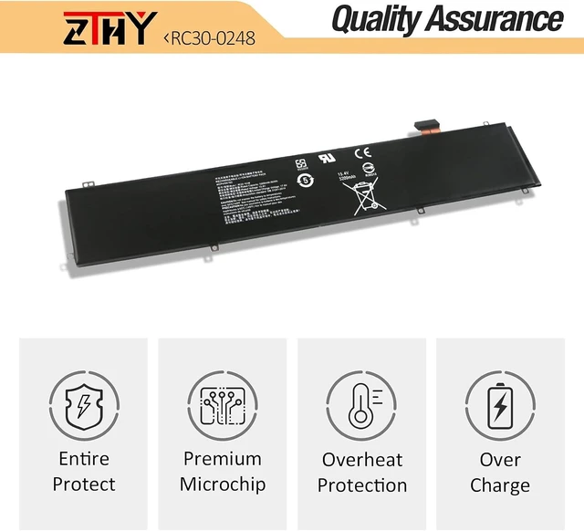 Alt view image 11 of 14 - RC30-0248 Battery Replacement for Razer Blade Advanced 15 2018 2019 2020 2021 2022 RZ09-0248 RZ09-02386 RZ09-03137 RZ09-03138 RZ09-02386 RZ09-02886 RZ09-0330 RZ09-0421 RZ09-0421NED3 RZ09-0421NEG3-R3U1