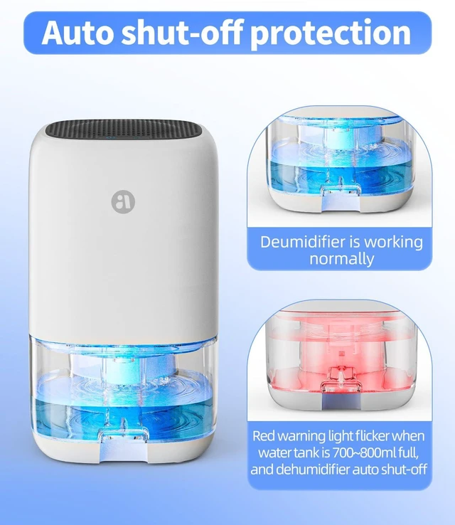 Alt view image 11 of 14 - Dehumidifier, 35 OZ Small Dehumidifiers for Bedroom for Home, Quiet with Auto Shut Off, Dehumidifiers for Bedroom (280 sq. ft), Bathroom, RV, Closet, White