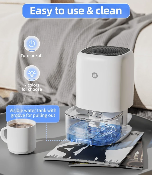 Alt view image 13 of 14 - Dehumidifier, 35 OZ Small Dehumidifiers for Bedroom for Home, Quiet with Auto Shut Off, Dehumidifiers for Bedroom (280 sq. ft), Bathroom, RV, Closet, White