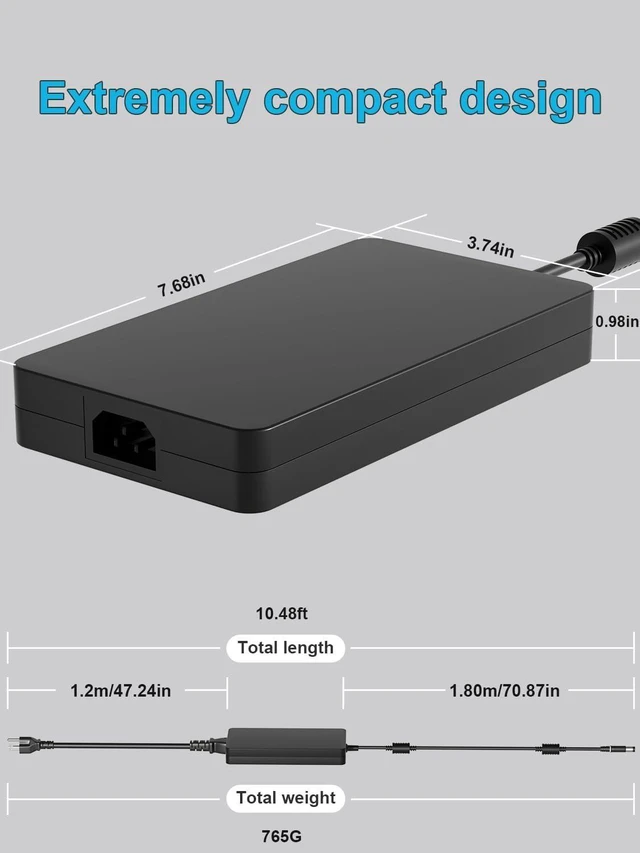 Alt view image 12 of 14 - 240W AC Adapter Compatible with Dell G15 G16 G7 G5 Alienware m15 m17 15 17 x15 x16 x17 X51 M18x Precision 7510 7520 7670 7680 7710 7720 7730 3280 3550 3260 Laptop (Compatible 180W 150W 130W)