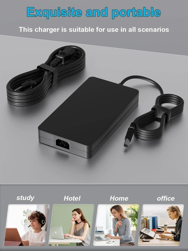 Alt view image 14 of 14 - 240W AC Adapter Compatible with Dell G15 G16 G7 G5 Alienware m15 m17 15 17 x15 x16 x17 X51 M18x Precision 7510 7520 7670 7680 7710 7720 7730 3280 3550 3260 Laptop (Compatible 180W 150W 130W)