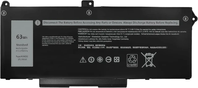 Alt view image 8 of 14 - 63Wh RJ40G 4-Cell Laptop Battery Replacement for Dell Latitude 15 5520 Latitude 14 5420 Precision 15 3560 Series M033W 01K2CF 075X16 15.2V 3941mAh High Performance