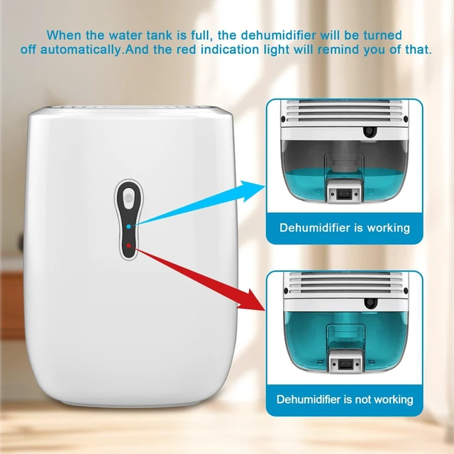 Alt view image 10 of 14 - Dehumidifier with Drain Hose. Small Portable Dehumidifier. Auto-OFF. Drain Hose for Continuous Drainage. Effective for Small Bathroom Pantry Closet Basement Wardrobe Gun safe RV Trailer Camper