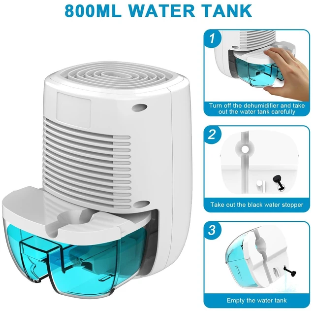 Alt view image 11 of 14 - Dehumidifier with Drain Hose. Small Portable Dehumidifier. Auto-OFF. Drain Hose for Continuous Drainage. Effective for Small Bathroom Pantry Closet Basement Wardrobe Gun safe RV Trailer Camper
