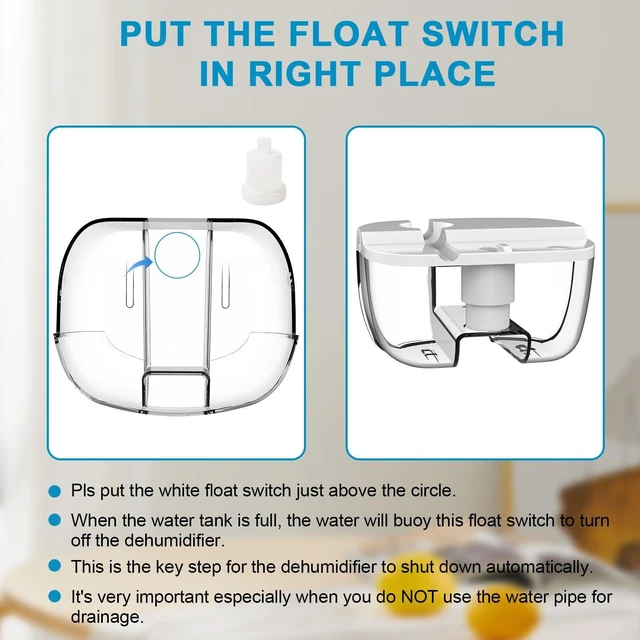 Alt view image 12 of 14 - Dehumidifier with Drain Hose. Small Portable Dehumidifier. Auto-OFF. Drain Hose for Continuous Drainage. Effective for Small Bathroom Pantry Closet Basement Wardrobe Gun safe RV Trailer Camper