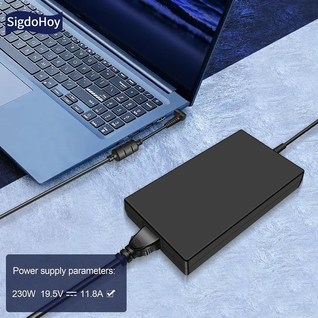Alt view image 11 of 14 - 230W Charger for MSI GS66 GS65 GS76 GS75 Stealth WS75 WS76 WS65 WS66 P65 P75 Creator 15 17 MSI Chicony A17-230P1A A12-230P1A Power Supply Adapter Cord