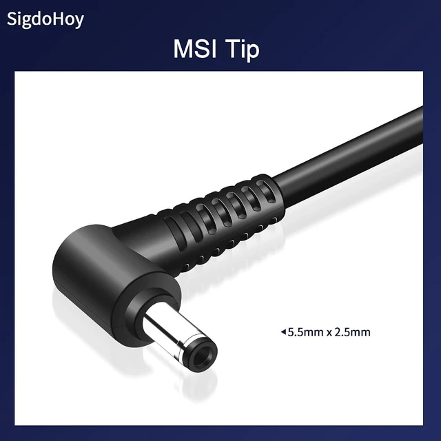 Alt view image 9 of 14 - 230W Charger for MSI GS66 GS65 GS76 GS75 Stealth WS75 WS76 WS65 WS66 P65 P75 Creator 15 17 MSI Chicony A17-230P1A A12-230P1A Power Supply Adapter Cord