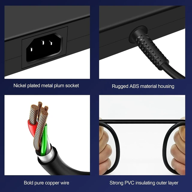 Alt view image 13 of 14 - 230W Charger for MSI GS66 GS65 GS76 GS75 Stealth WS75 WS76 WS65 WS66 P65 P75 Creator 15 17 MSI Chicony A17-230P1A A12-230P1A Power Supply Adapter Cord