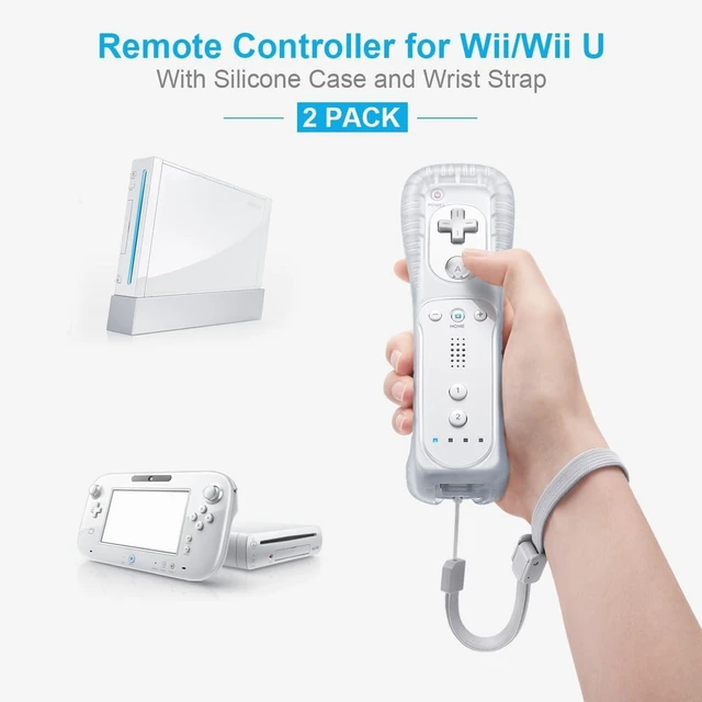 Alt view image 10 of 14 - 2 Pack Remote Controller for Nintendo Wii/Wii U, with Silicone Case and Wrist Strap