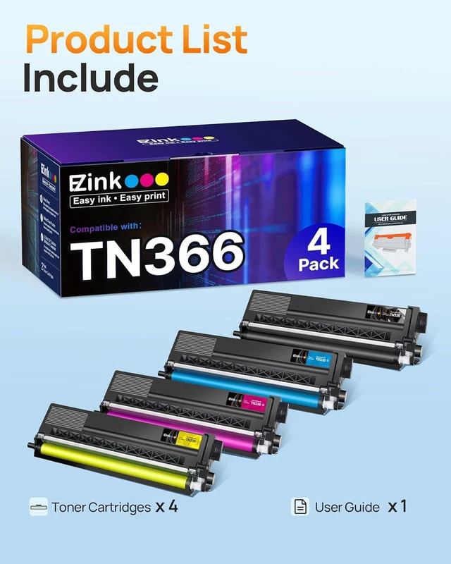 Alt view image 11 of 14 - E-Z Ink Compatible Toner Cartridge Replacement for Brother TN336 Toner Cartridges TN331 TN-336 TN-331 TN315 to Use with MFC-L8850CDW HL-L8350CDW MFC-L8600CDW HL-4150CDN MFC-9970CDW (BCMY, 4 Pack)