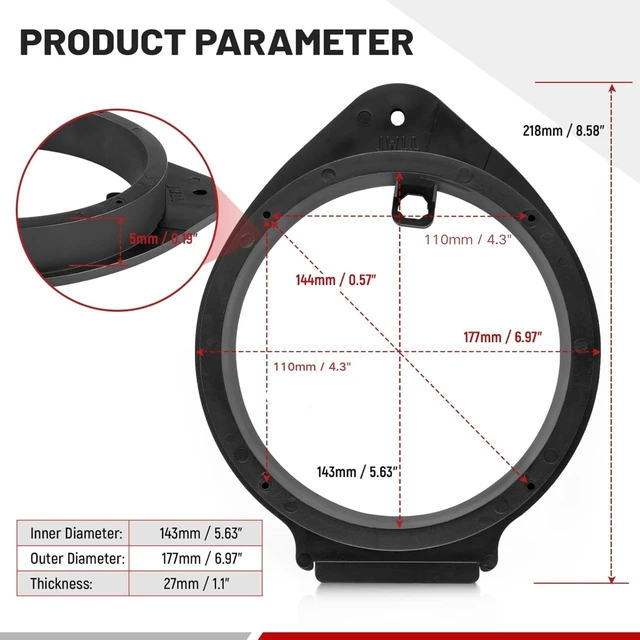 Alt view image 9 of 10 - RED WOLF 4PCS 6.5 Inch Speaker Adapter Spacer Ring w/Speaker Wiring Harness Plug Replacement for GMC Sierra/Chevy Silverado/Buick 1995-2012, Cadillac 1988-1999 Aftermarket Door Speaker Bracket Kit