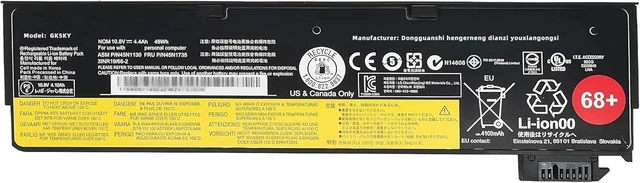 Alt view image 8 of 14 - 48Wh 45N1130 68+ Battery 10.8V Replacement for Lenovo for ThinkPad X240 X250 X260 X270 T440s T450s T460p L450S L460S A275 P50s W550s Series 45N1728 45N1767 45N1777 45N1134 45N1734 High performance
