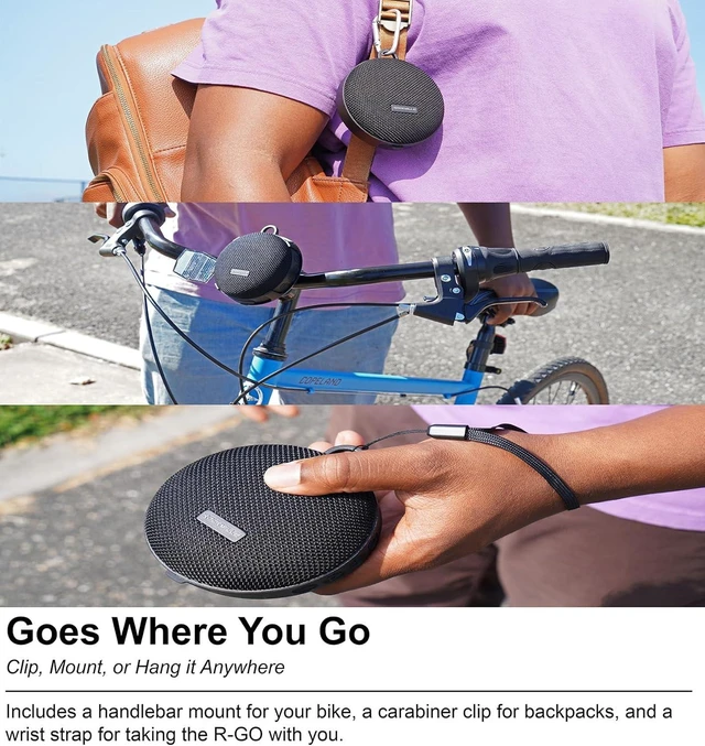 Alt view image 11 of 14 - Rockville R-GO 16 Watt Waterproof Portable Bluetooth Speaker with Bicycle Bar Mount, Enhanced Sound, Long Battery Life, and Hands-Free Calling