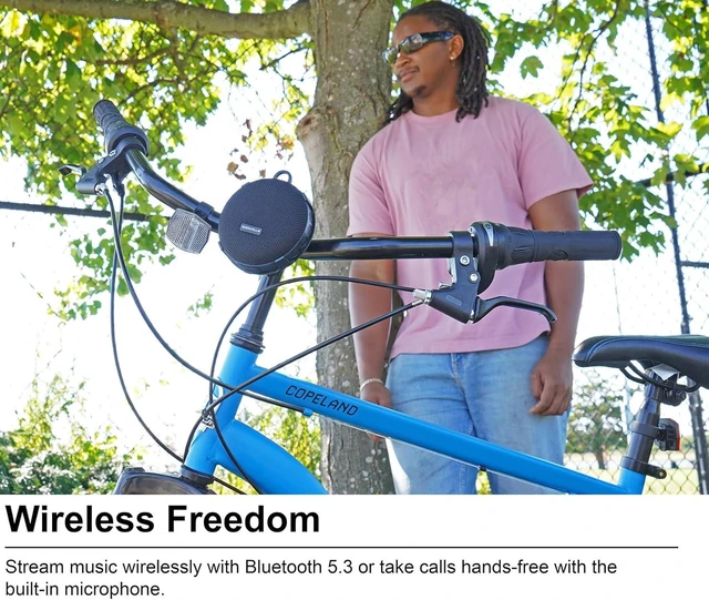 Alt view image 14 of 14 - Rockville R-GO 16 Watt Waterproof Portable Bluetooth Speaker with Bicycle Bar Mount, Enhanced Sound, Long Battery Life, and Hands-Free Calling