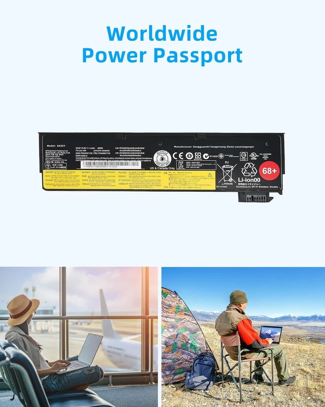 Alt view image 13 of 14 - 48Wh 45N1130 68+ Battery 10.8V Replacement for Lenovo for ThinkPad X240 X250 X260 X270 T440s T450s T460p L450S L460S A275 P50s W550s Series 45N1728 45N1767 45N1777 45N1134 45N1734 High performance