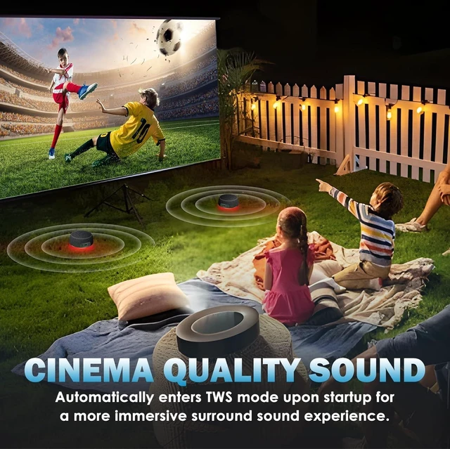 Alt view image 9 of 14 - Bluetooth Speaker Set with Magnetic Base for Multi Room, TWS Stereo Sound with RGB Lights, 10H Playtime, Dual Bluetooth 5.4 Portable Wireless Speaker for TV,Home Theater, Outdoor, Meeting