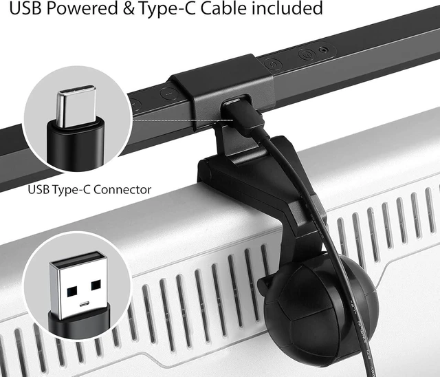 Alt view image 8 of 10 - USB LED Lamp for Computer Monitor - Adjustable Brightness & Color Temperature, USB Powered, Matte Graffiti Finish, 40 cm, 5W, Eye-Care, Easy Installation, Perfect for Reading, Laptop, and Study