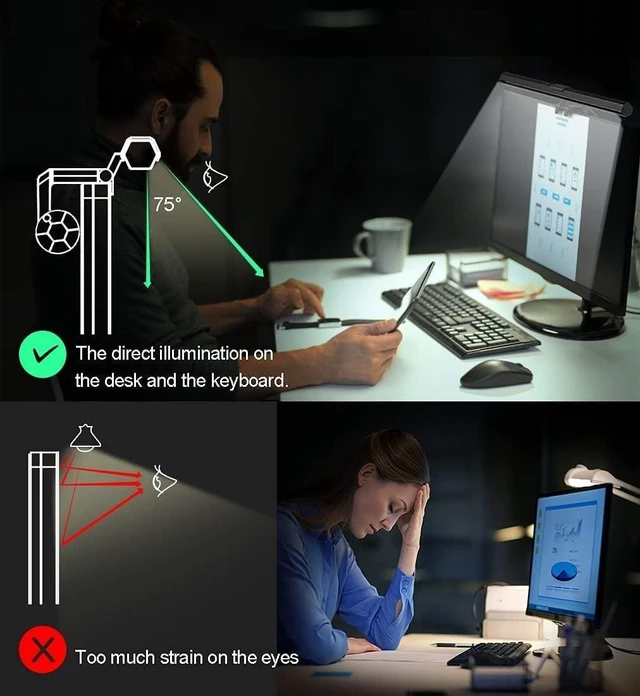 Alt view image 10 of 10 - USB LED Lamp for Computer Monitor - Adjustable Brightness & Color Temperature, USB Powered, Matte Graffiti Finish, 40 cm, 5W, Eye-Care, Easy Installation, Perfect for Reading, Laptop, and Study