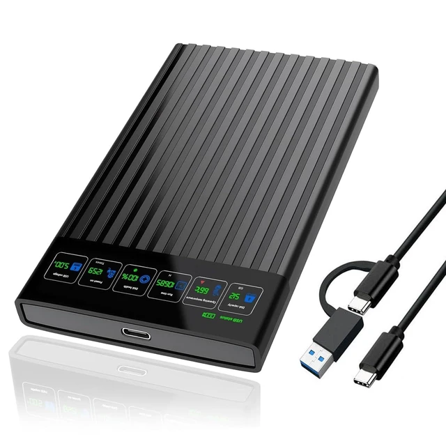 Alt view image 6 of 10 - HWAYO 2.5'' 750GB Portable External Hard Drive with LCD Display HD Screen USB3.1/3.2 Type C HDD Storage for PC, Desktop, Laptop, Mac OS, Xbox One, PS4, PS5 (750GB)