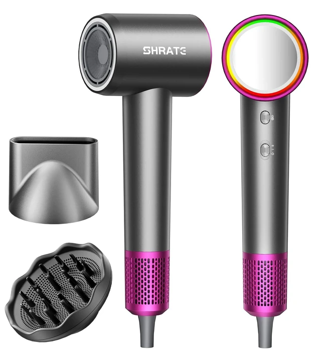 Alt view image 8 of 14 - Professional High Speed Ionic Hair Dryer | Ultra-Fast Drying | 500 Million Negative Ions | Low Noise | 160000 RPM | Compact Blow Dryer with Magnetic Diffuser for Faster Drying All Hair Types