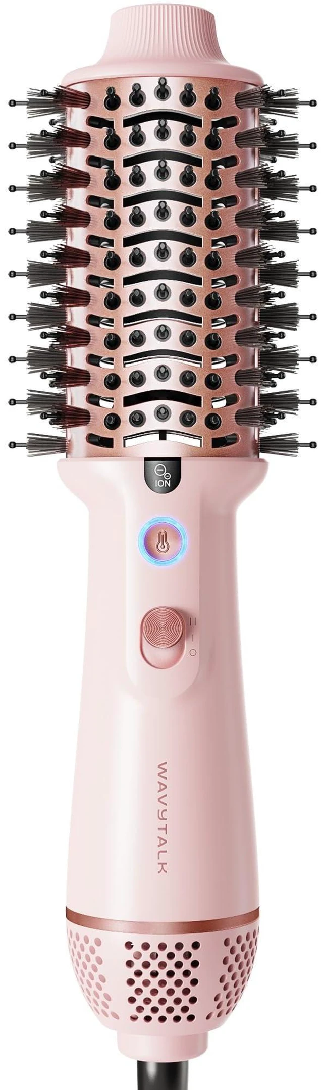 Alt view image 8 of 14 - Dual Voltage Hair Dryer Brush for Europe and International Travel, 110V-240V Mini Jet Brush, Ionic Hair Dryer Brush Reduces Damage, Anti-Frizz Straight Hair, Curls and Blowouts, Volumizing