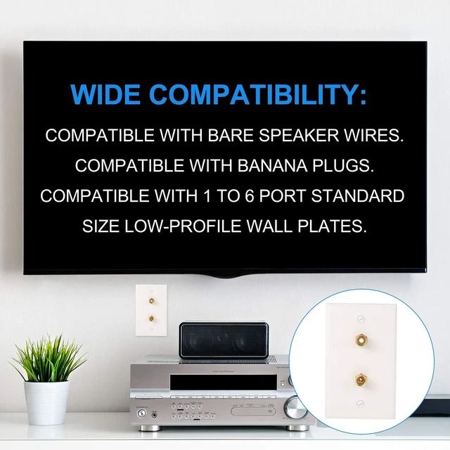 Alt view image 10 of 10 - Weewooday Banana Jack Binding Post Keystone Jack Insert, Black and Red Rings Audio Speaker Keystone Connector Screw Type Inline Coupler for Wall Plate Outlet Panel(24 Pieces)