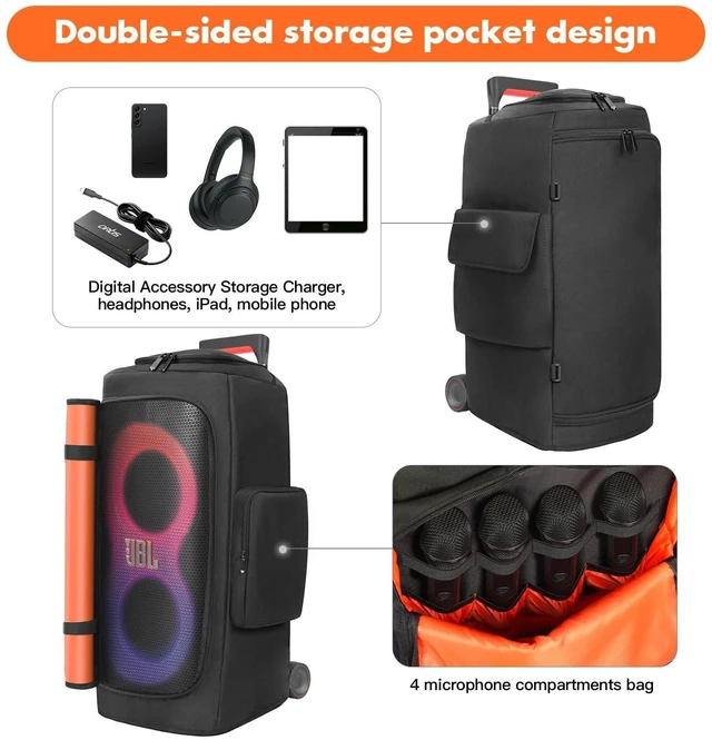 Alt view image 9 of 10 - Speaker Cover Compatible with JBL PartyBox 320/310, Scratch-Resistant, Dustproof, Portable Case with Storage Bag for Outdoor Party Speaker
