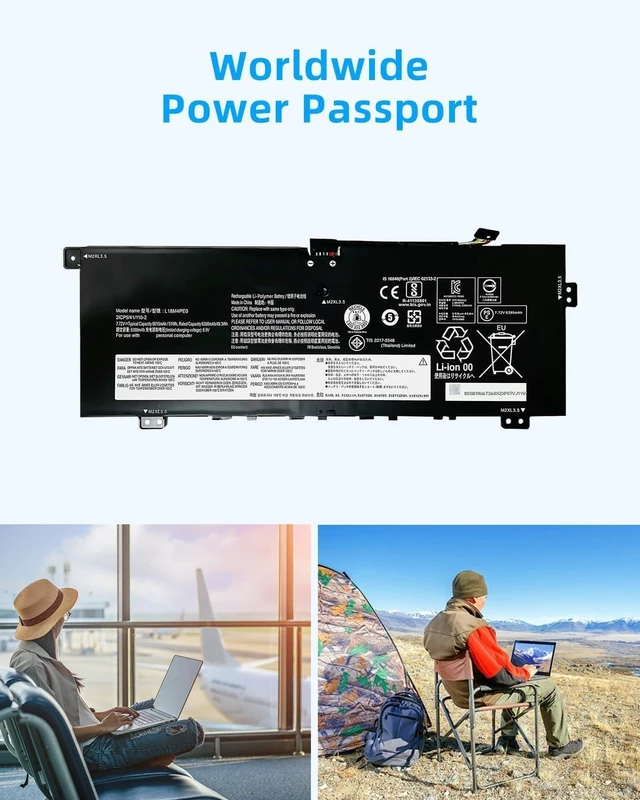 Alt view image 13 of 14 - 51Wh ASODI L18M4PE0 L18L4PE0 Laptop Battery Replacement for Lenovo Yoga C740-14IML Series 5B10W67296 5B10U40209 5B10U40210 5B10W67185 7.72V 6610mAh High Performance