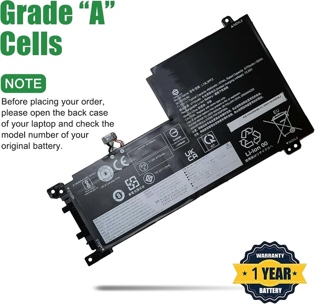 Alt view image 10 of 12 - L19L3PF2 Laptop Battery Replacement for Lenovo IdeaPad 5 15ABA7 15ALC05 15ARE05 15IAL7 15IIL05 15ITL05 Series SB10W86961 5B10W86945 L19C3PF5 SB10W86938 5B10W86947 L19M3PF6 11.55V 57Wh