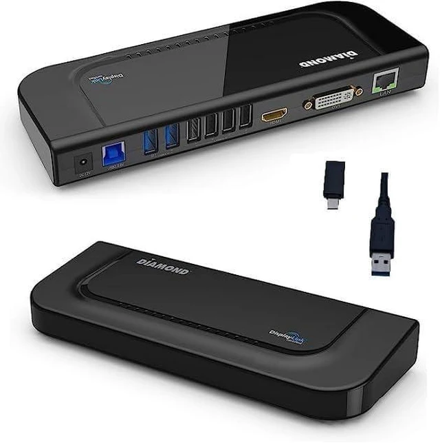 Alt view image 9 of 14 - Diamond Multimedia Dual Video Output, USB 3.0/2.0 Universal Docking Station with Gigabit Ethernet, HDMI, DVI, Audio for Windows 11, MacOS and Android 5.0+. Display Link Certified DL-3900 Chip