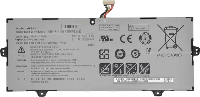 Alt view image 8 of 14 - 54Wh AA-PBTN4LR Battery Replacement for 9 Pro NP940X3M NP940X5N NP940X5M NP940X3M-K01US NP940X3M-K02US NP940X3N-K01 NP940X5M-X01US NP940X5N-X01US NT930SBE NT950SBE NT950SBV Series High performance