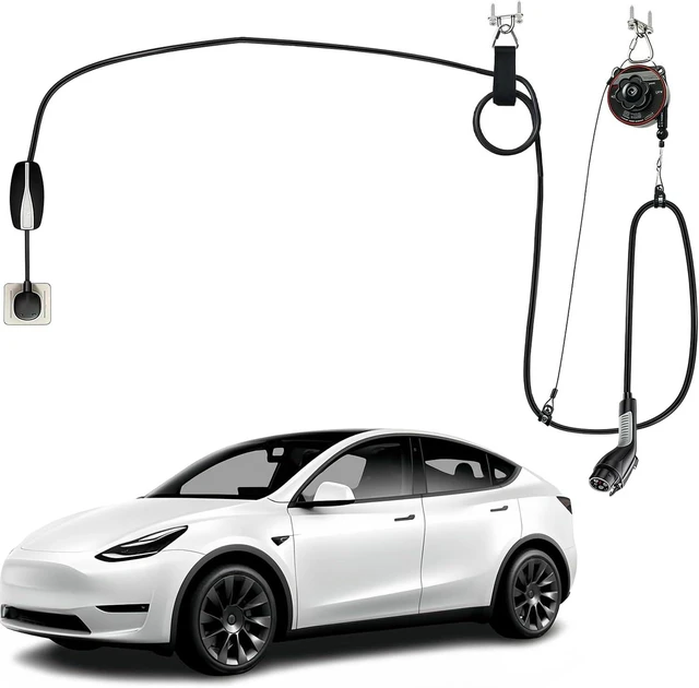 Alt view image 8 of 14 - EV Charger Cable Retractor, Universal Cable Management System | Auto Retracting Reel, Ceiling or Wall Mount, Keeps Cables Off Floor, Compatible with Most Level 2 EV Chargers