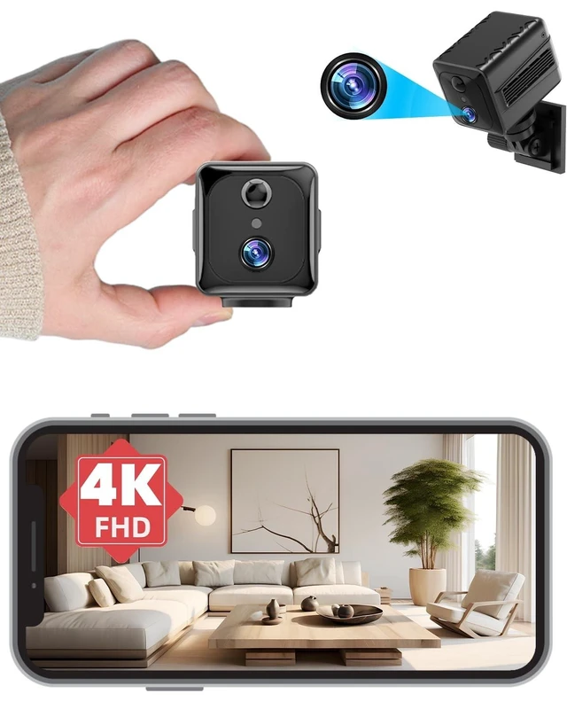 Alt view image 6 of 10 - LAIFUCAM WiFi Spy Hidden Camera Wireless 4K Small Nanny Cam Indoor Home Security Video Camera with 120 Days Standby Battery Life Phone APP Motion Detection Night Vision