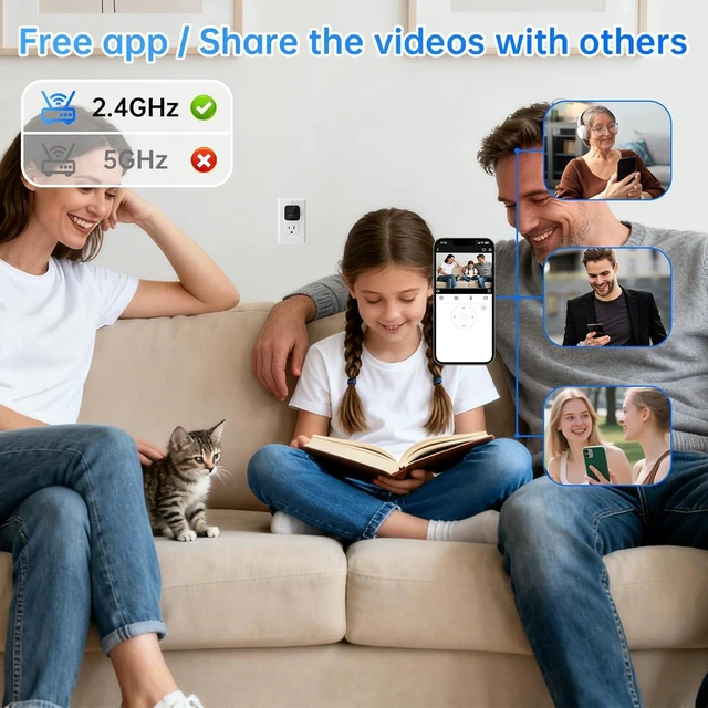 Alt view image 10 of 10 - PATTERSON 1080P Hidden Camera Spy Cam USB Charger - Disguised Security Cam Full HD Mini Wireless WiFi, Motion Detection & Live Alert to Phone App, Secret Home Security Nanny Cam